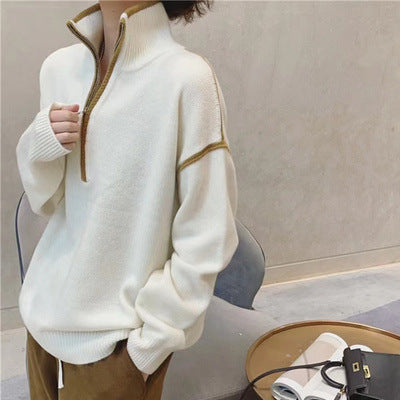 DAMEN STEHKRAGEN LOSE PULLOVER