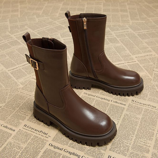 STIEFELETTEN MIT GÜRTELSCHNALLE