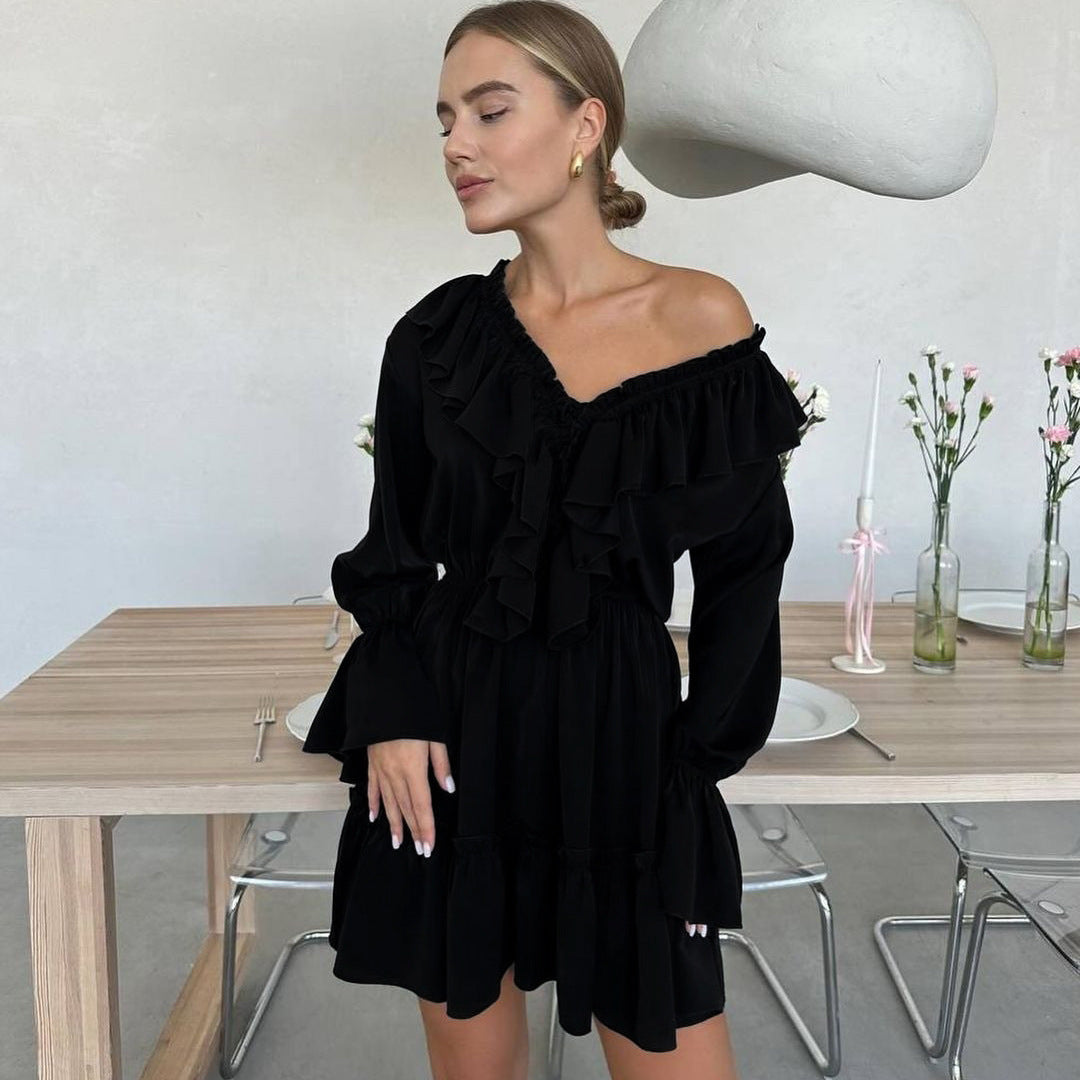 DAMEN KLEID V-AUSSCHNITT