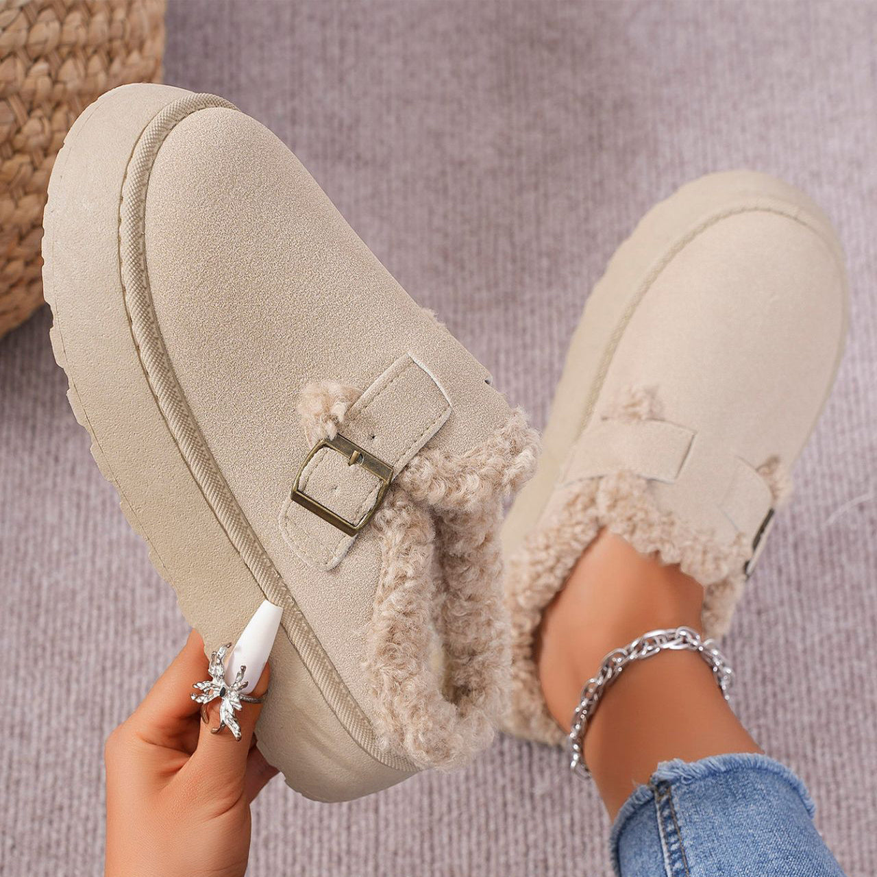 PLÜSCH-SCHNALE IN&OUTDOOR WINTER SCHUHE