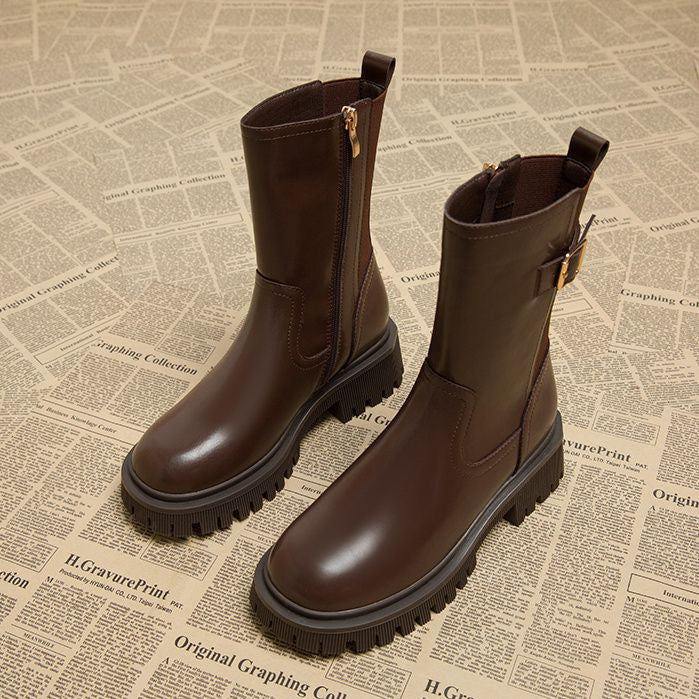 STIEFELETTEN MIT GÜRTELSCHNALLE