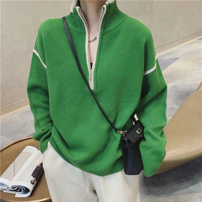 DAMEN STEHKRAGEN LOSE PULLOVER