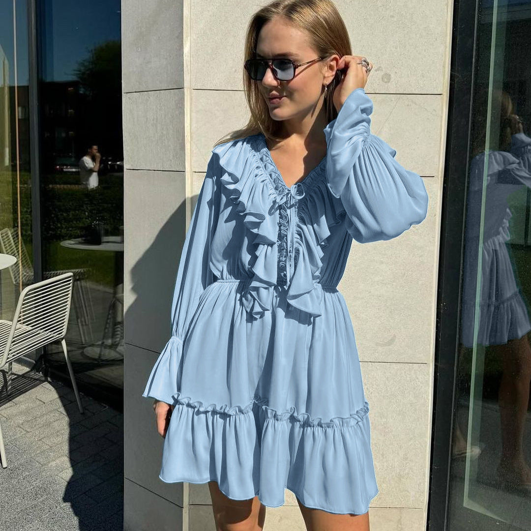 DAMEN KLEID V-AUSSCHNITT