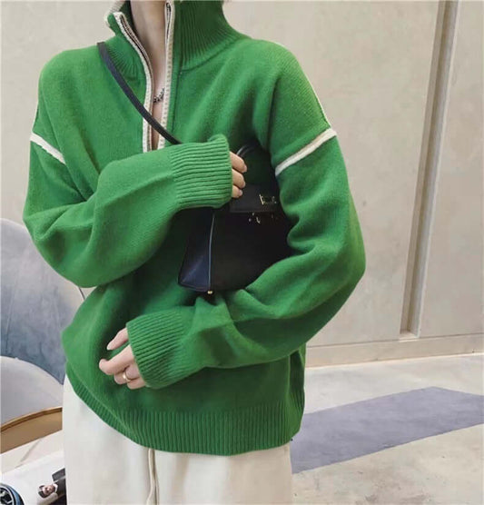 DAMEN STEHKRAGEN LOSE PULLOVER