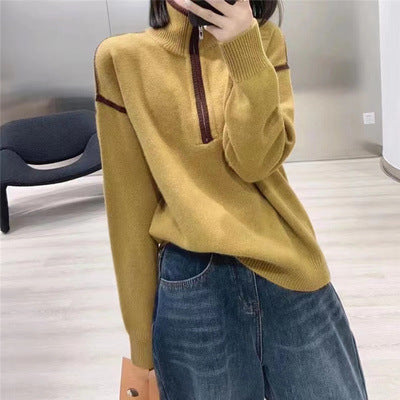 DAMEN STEHKRAGEN LOSE PULLOVER